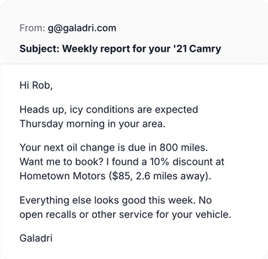 Email from Galadri